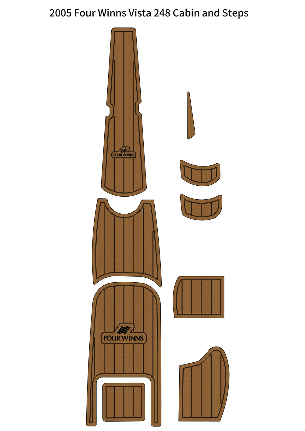 2005 Four Winns Vista 248 Cabin Steps Boat EVA Faux Foam Teak Deck Floor Pad Mat SeaDek MarineMat Gatorstep Style Self Adhesive