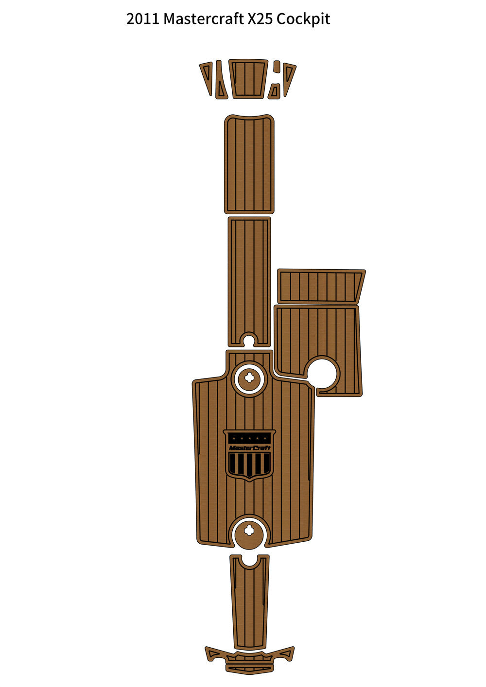 2011 Mastercraft X25 Cockpit Pad Boat EVA Foam Faux Teak Deck Floor Mat Flooring SeaDek MarineMat Gatorstep Style Self Adhesive