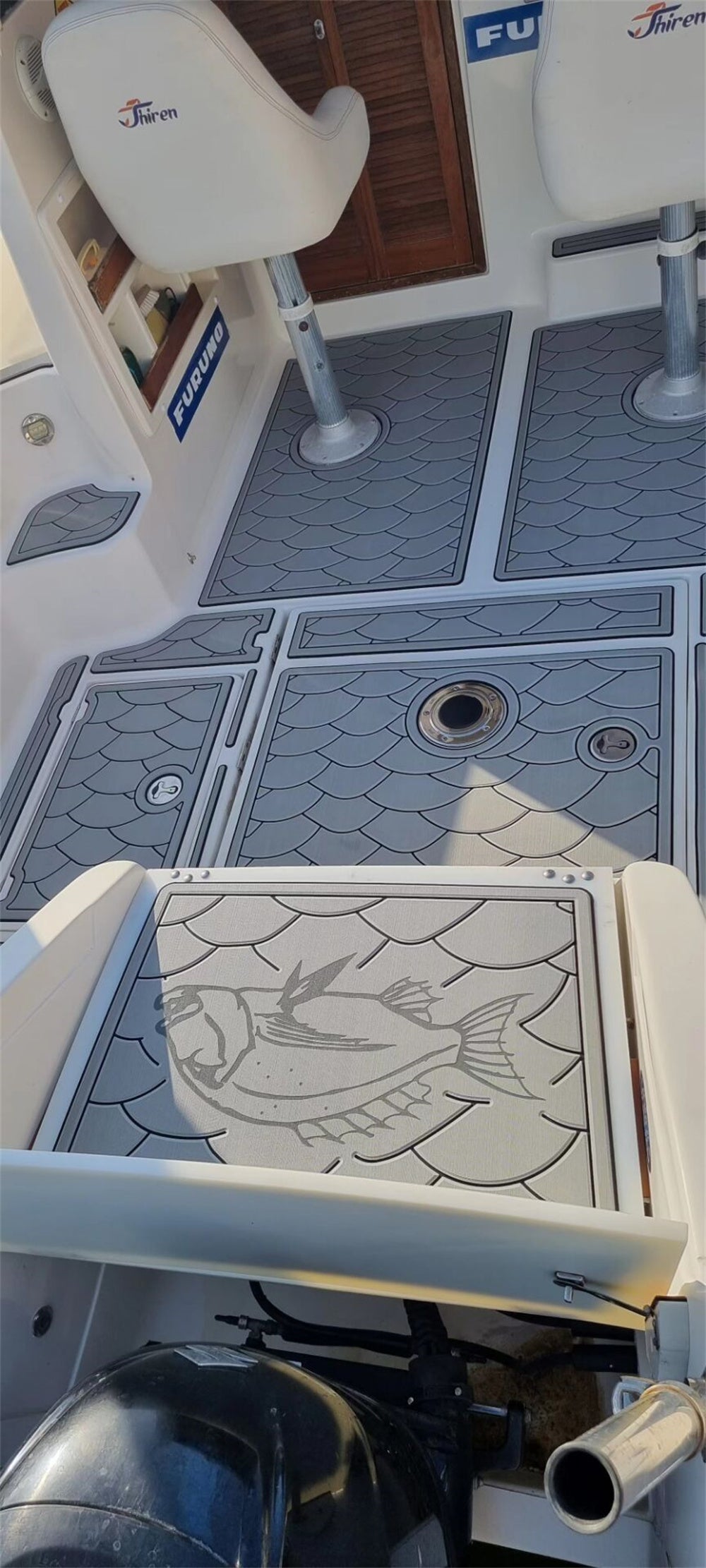 2009 Shiren 23 Cockpit Floor Mat Boat EVA Foam Foam Teak Deck Floor Pad Flooring