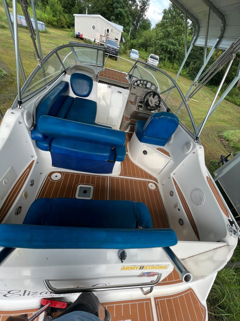 2003 Bayliner 245 SB Swim Platform Cockpit Boat EVA Foam Teak Deck Floor Pad Mat SeaDek MarineMat Gatorstep Style Self Adhesive