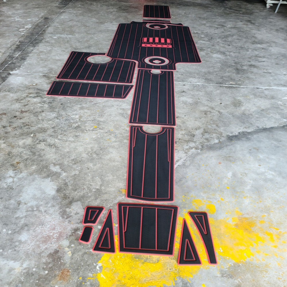 2011 Mastercraft X25 Cockpit Pad Boat EVA Foam Faux Teak Deck Floor Mat Flooring SeaDek MarineMat Gatorstep Style Self Adhesive