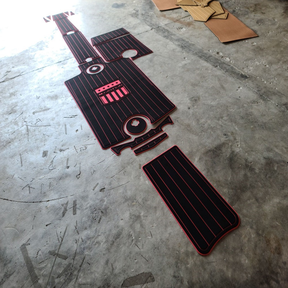 2011 Mastercraft X25 Cockpit Pad Boat EVA Foam Faux Teak Deck Floor Mat Flooring SeaDek MarineMat Gatorstep Style Self Adhesive