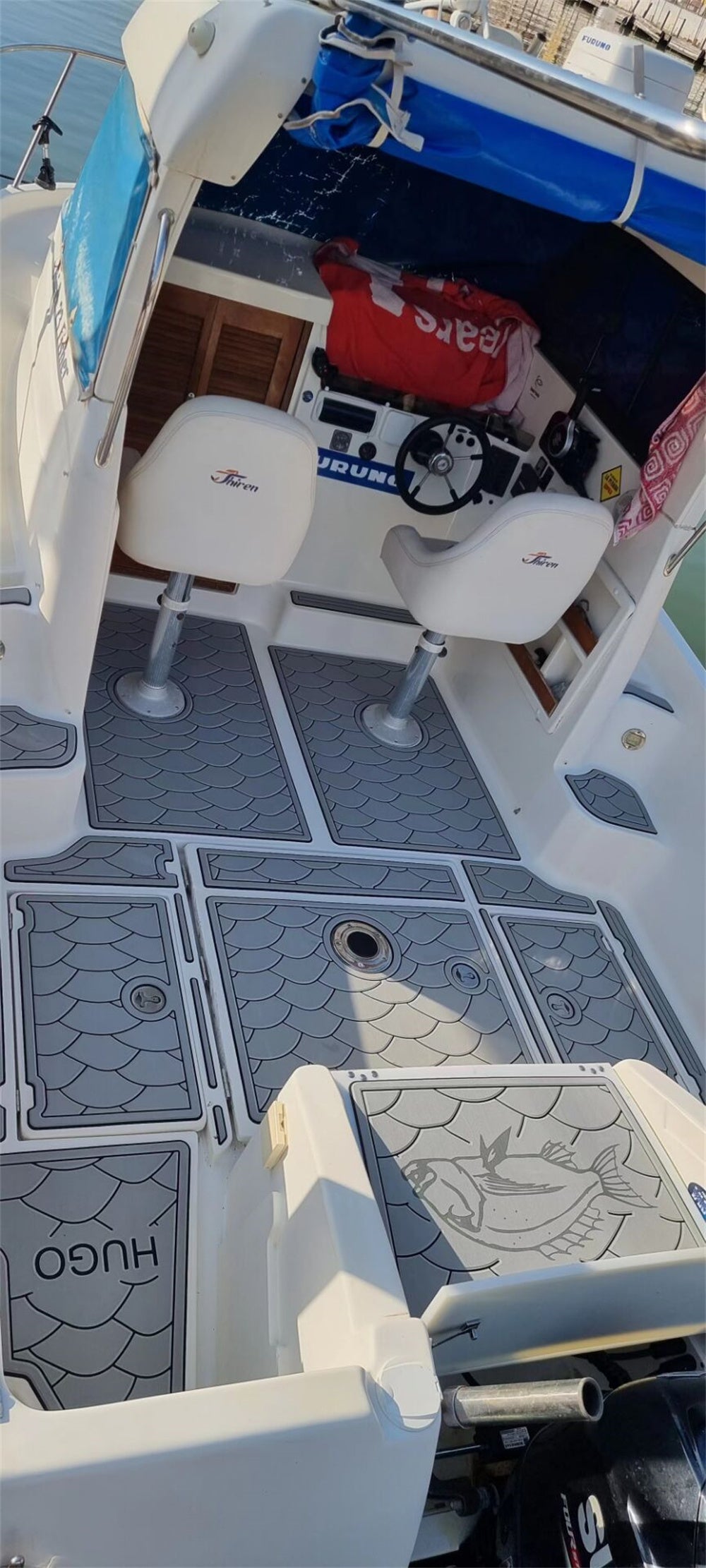 2009 Shiren 23 Cockpit Floor Mat Boat EVA Foam Foam Teak Deck Floor Pad Flooring