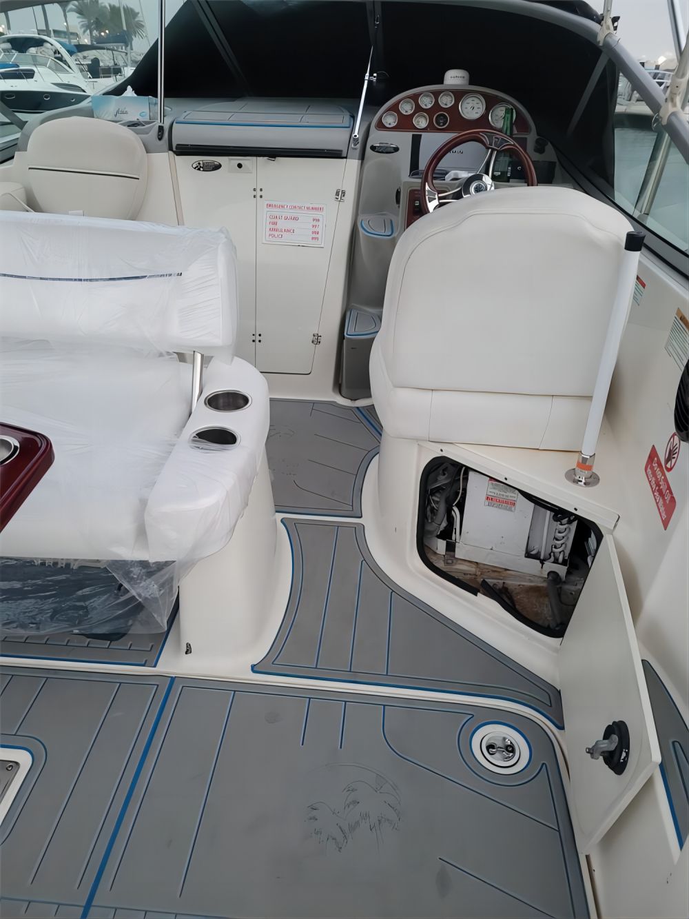 2003 Bayliner 245 SB Swim Platform Cockpit Boat EVA Foam Teak Deck Floor Pad Mat SeaDek MarineMat Gatorstep Style Self Adhesive