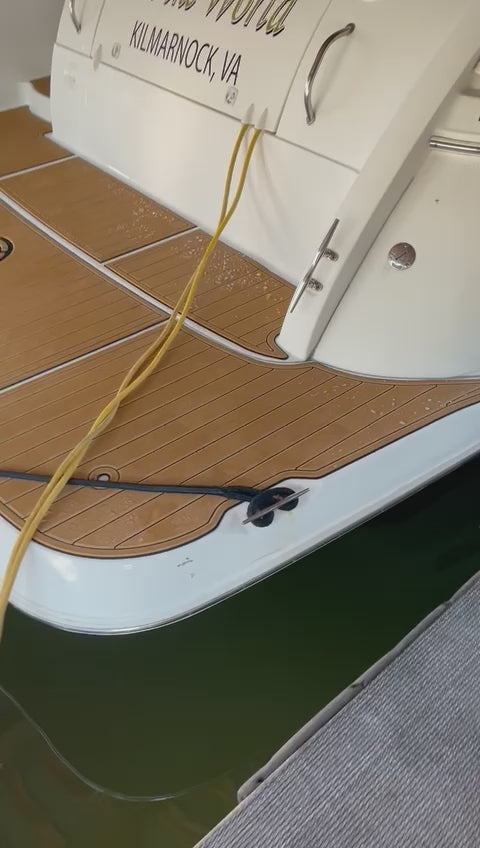 1998-2002 Cruisers Yachts 3870 Swim Platform Cockpit Pad Boat EVA Teak Floor Mat SeaDek MarineMat Gatorstep Style Self Adhesive