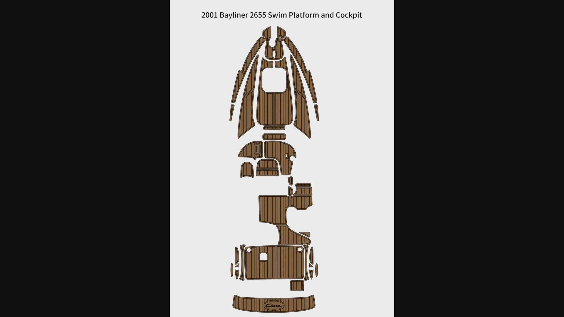 2001 Bayliner 2655 Swim Platform Cockpit Bow Boat EVA Foam Teak Floor Pad Mat SeaDek MarineMat Gatorstep Style Self Adhesive